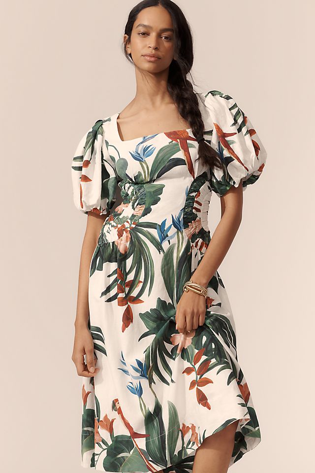 white christmas dresses Black Midi Wedding Guest Dress with Beaded Flowers– PromGirl main image 1