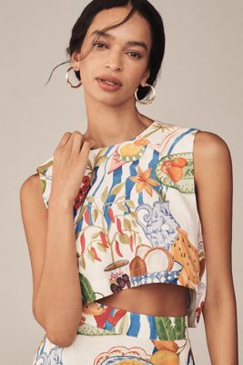 Farm Rio Pineapple Ikat Jersey Blouse | Anthropologie
