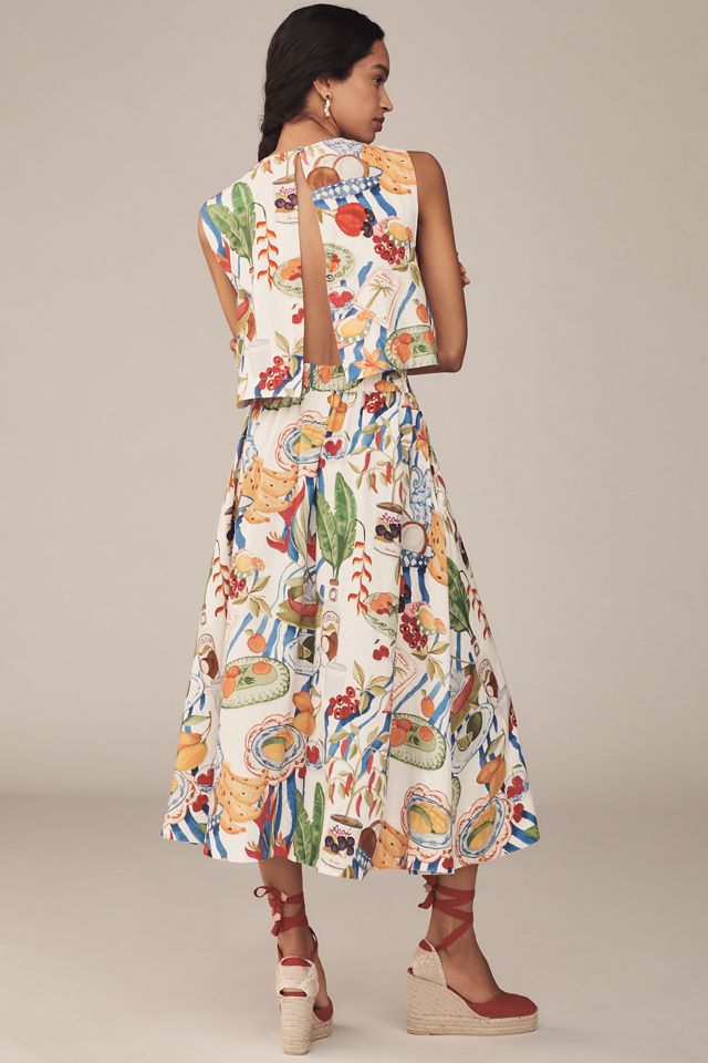 Farm Rio Fresh Table Linen Midi Skirt #2