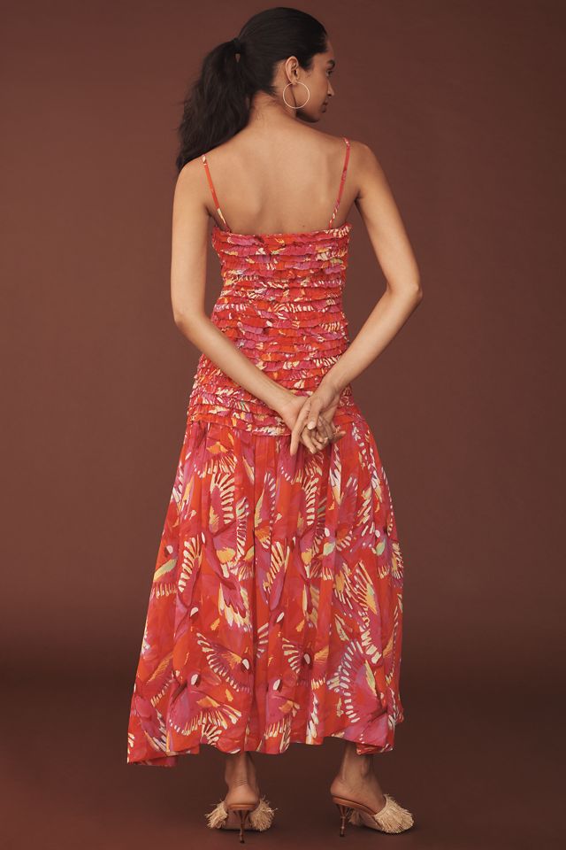 Farm Rio Shirred Drop-Waist Midi Dress #2