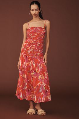 Farm Rio Pineapple Ikat Tulle Midi Dress | Anthropologie