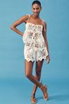 Farm Rio Grandma's Treasure Linen-Blend Sleeveless Eyelet Blouse