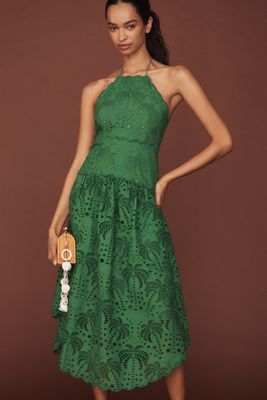 Farm Rio Pineapple Ikat Asymmetric Hem Wrap Dress