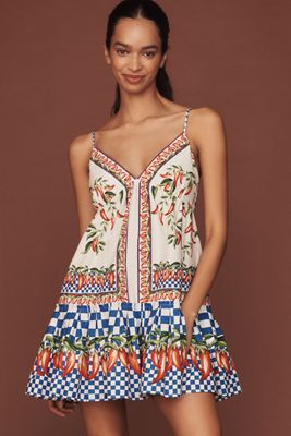 Farm Rio x Anthropologie Long-Sleeve Jacquard Maxi Dress
