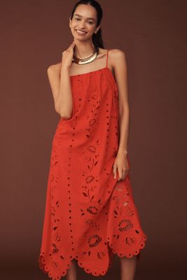 Farm Rio x Anthropologie Long-Sleeve Jacquard Maxi Dress