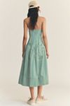 Farm Rio Stripe Cotton Sleeveless V-Neck Drop-Waist Midi Dress