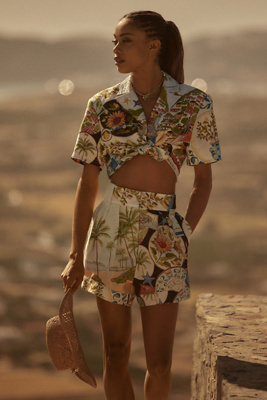 Farm Rio Linen Printed Shorts