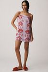 Farm Rio Porcelain Garden Lilac Linen Mini Shift Dress