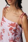 Farm Rio Porcelain Garden Lilac Linen Mini Shift Dress