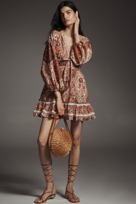 multicolor romantic nature long sleeve maxi dress Farm Rio Women's Fruit Garden Maxi Dress - Fruit Garden