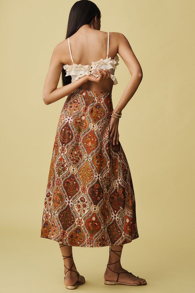 Farm Rio Romantic Nature Multicolor Midi Skirt #2