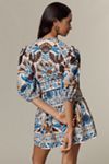 Farm Rio Belted Puff-Sleeve Mini Dress