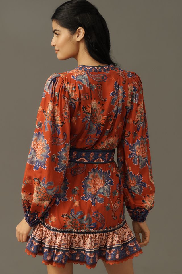 Farm Rio Luang Puff-Sleeve Mini Dress