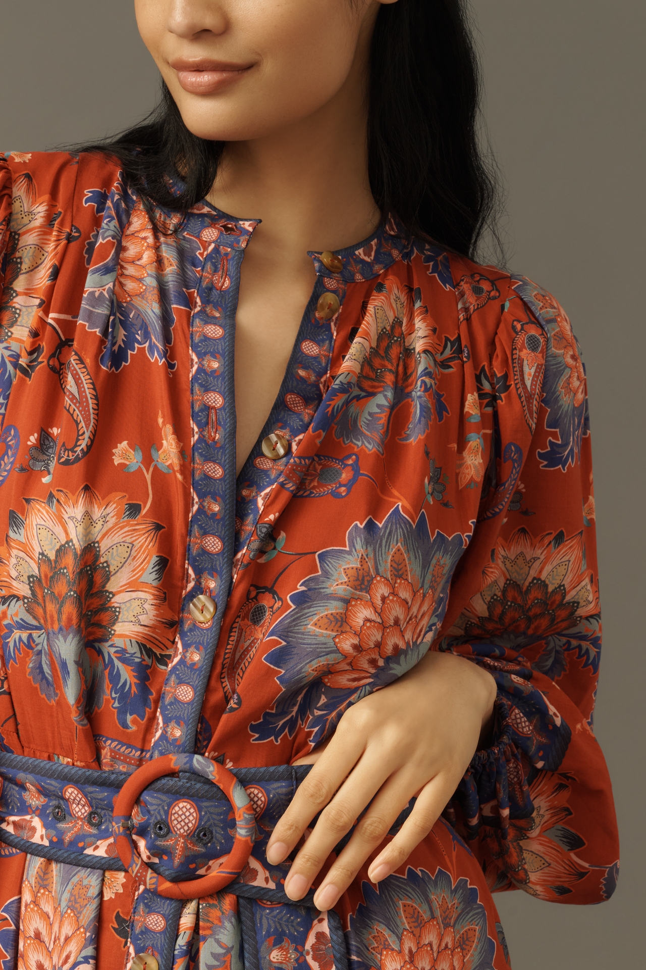 Farm Rio Luang Puff-Sleeve Mini Dress
