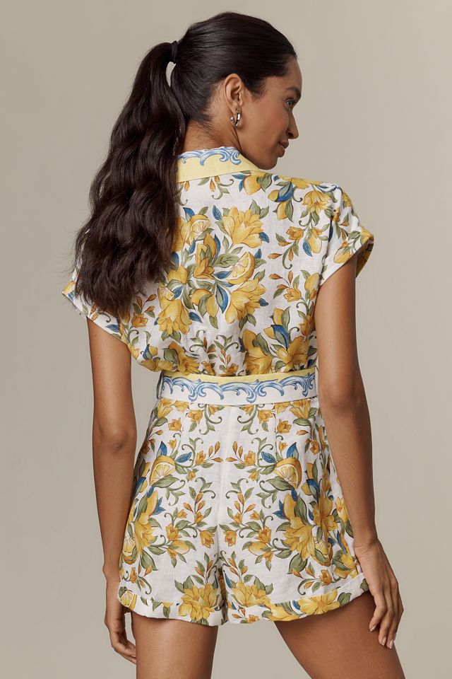 Farm Rio Sicily Linen Belted Romper #2