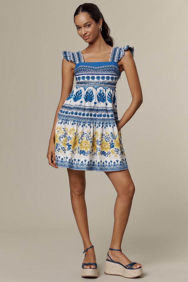 Farm Rio Zuli Cotton Flutter-Sleeve Mini Dress #3