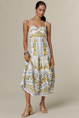 Farm Rio Pineapple Ikat Tulle Midi Dress | Anthropologie
