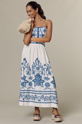 ワンピース LANDSCAPE SCARF DRESS Serene Scarf Dress | Orange and Blue Sequoia Floral | SIR.