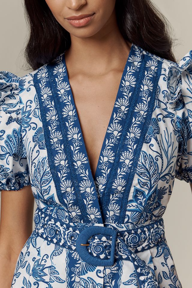 ワンピース FARM RIO Shell Garden cotton jumpsuit Farm Rio Shell Garden Cotton V-Neck Romper | Anthropologie