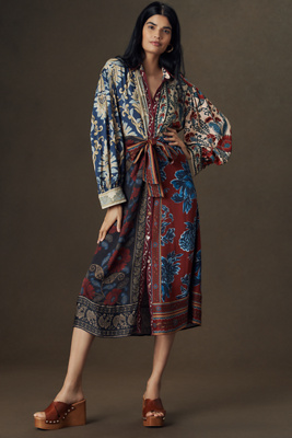 Farm Rio Winter Mix Midi Shirt Dress product page