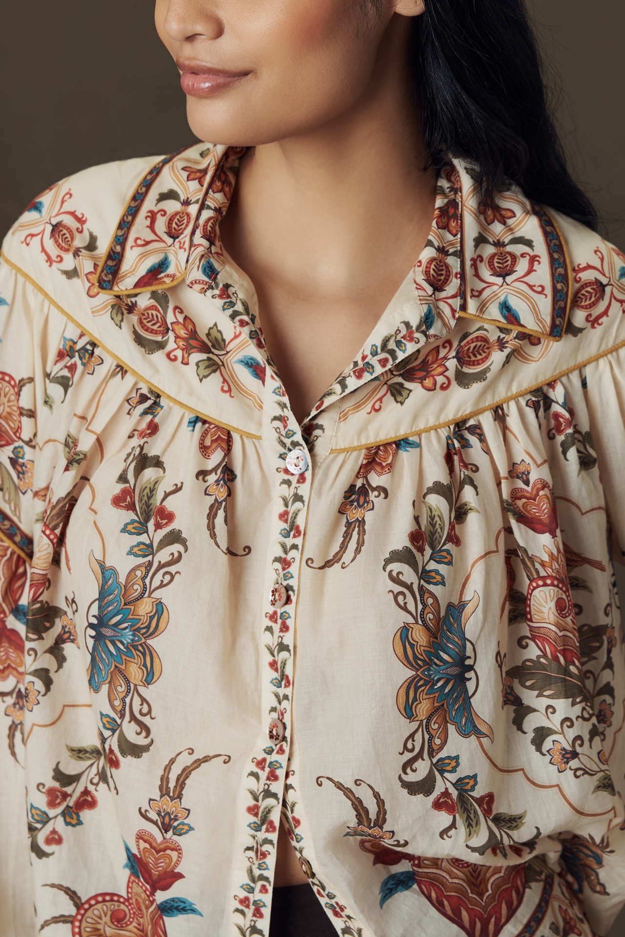 Farm Rio Majestic Hearts Cotton Blouse