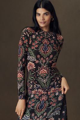 Farm Rio Sleeveless V-Neck Cutout A-Line Maxi Dress