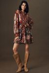 Farm Rio Winter Garden Mix Mini Shirt Dress | Anthropologie