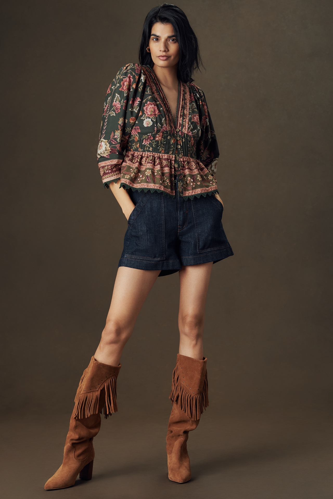 Farm Rio Flowering Garden Cotton Blouse