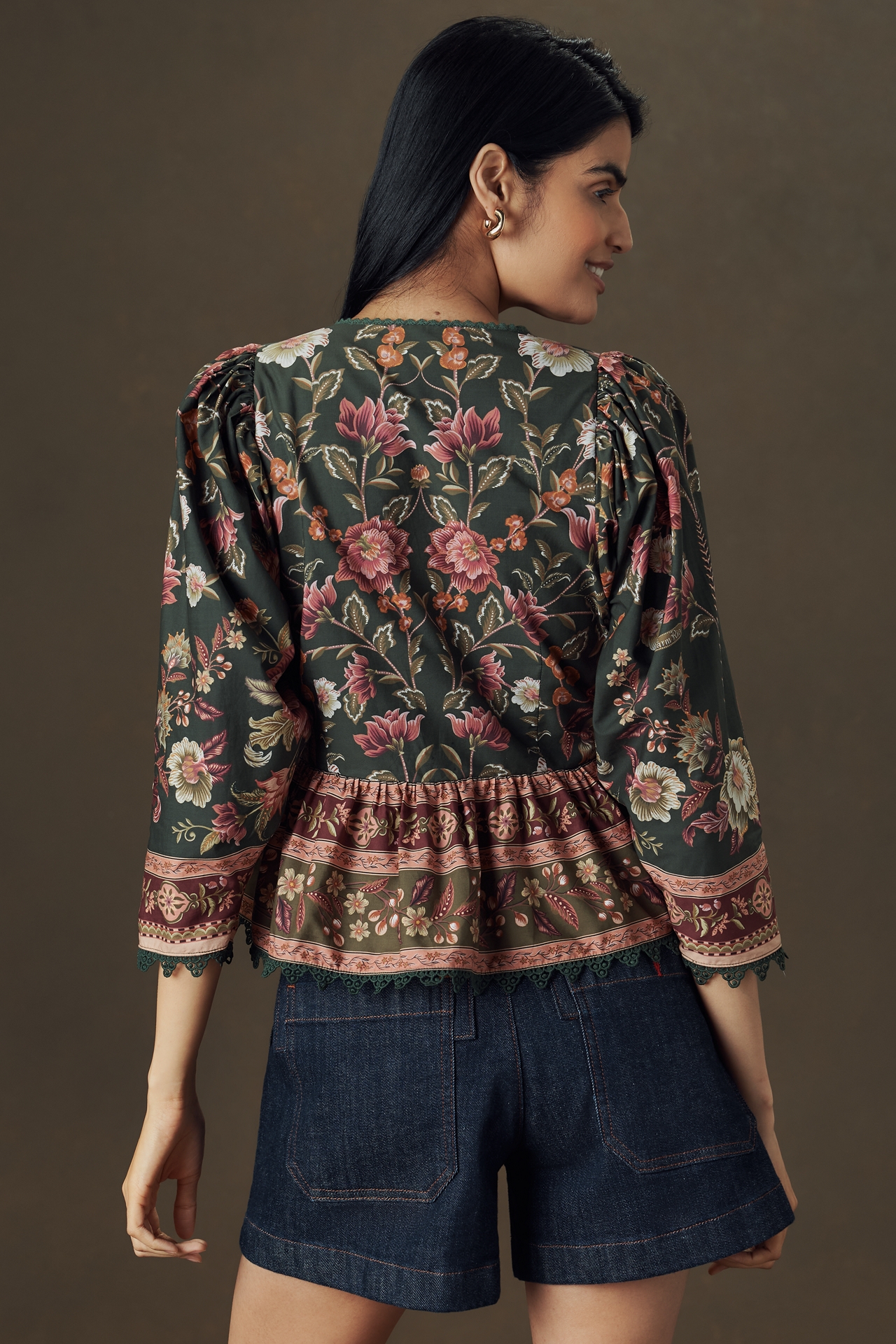Farm Rio Flowering Garden Cotton Blouse