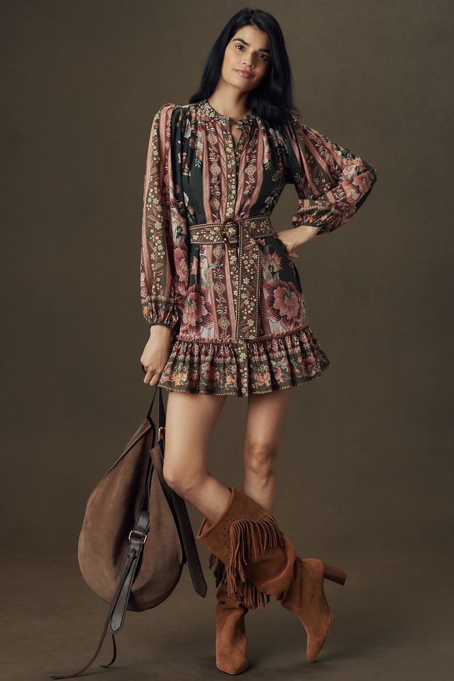 Farm Rio Belted Puff-Sleeve Mini Dress #3