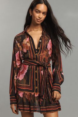 Farm Rio Sleeveless V-Neck Cutout A-Line Maxi Dress