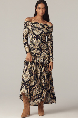 Farm Rio Arabesque Off-the-shoulder Maxi Dress In Multi
