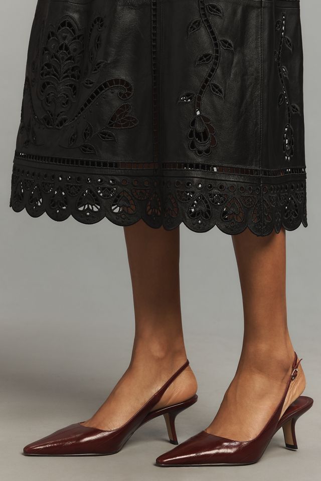 Farm Rio Richelieu Leather Midi Skirt #3