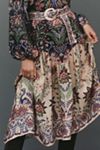 Farm Rio High-Neck Long-Sleeve Midi Dress