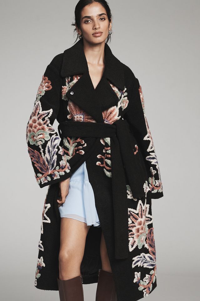 Farm Rio Belted Wrap Fleece Cardigan Sweater #3