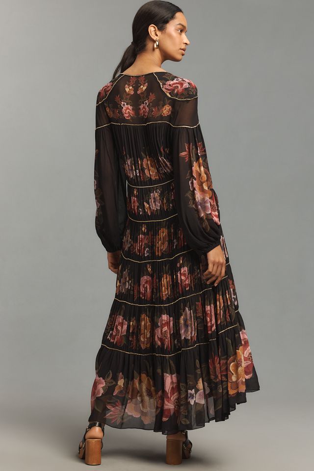 Farm Rio Long-Sleeve V-Neck Maxi Dress #1