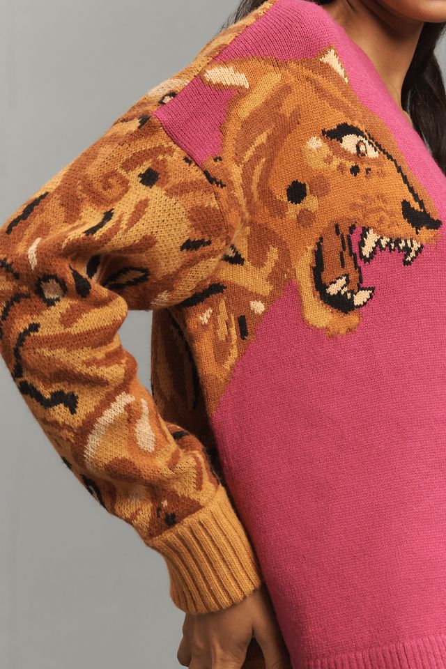 Farm Rio Tiger Sleeve Cardigan Sweater #2