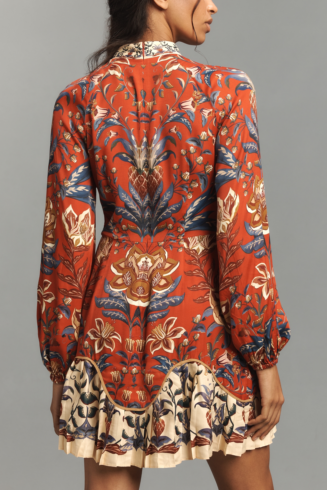 Farm Rio Winter Breeze Long-Sleeve Mini Dress