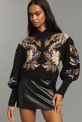 Farm Rio Ainika Tropical Splendor Knit Cardigan Sweater