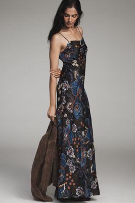 Farm Rio Square-Neck Maxi Slip Dress