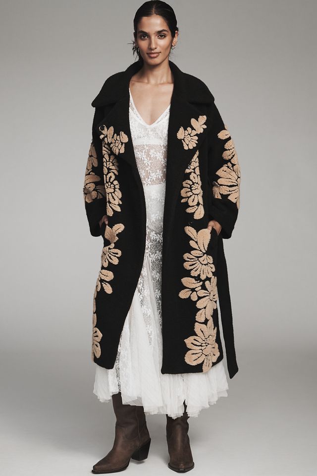Farm Rio Bold Flowers Wool Blend Coat #2