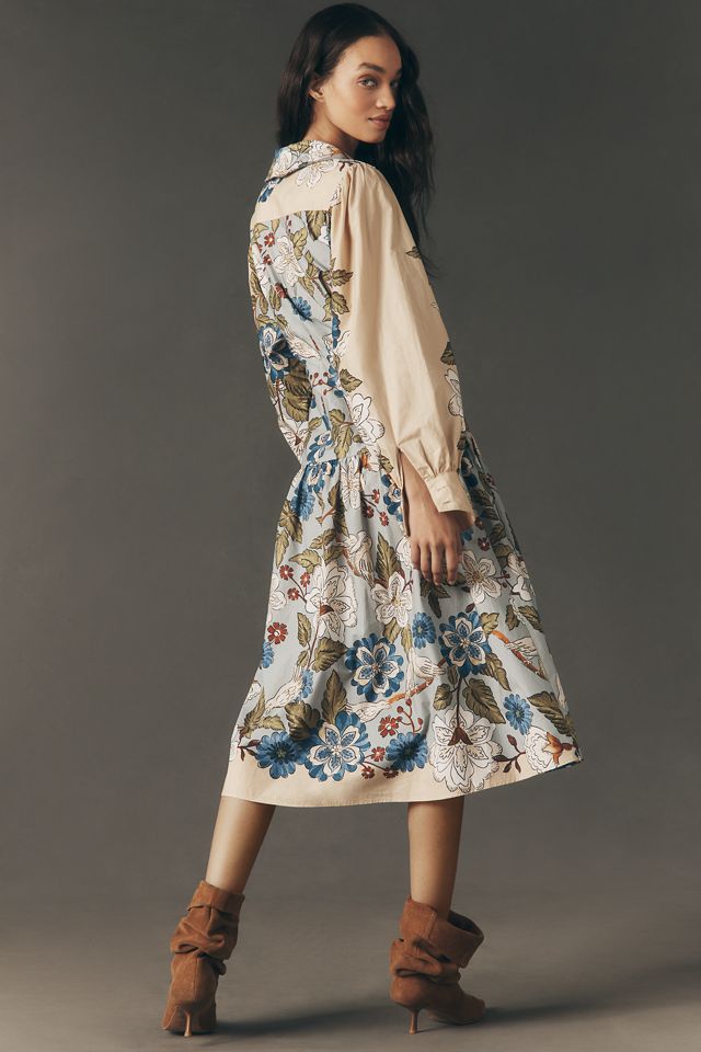 Farm Rio Garden Midi Shirt Dress | Anthropologie