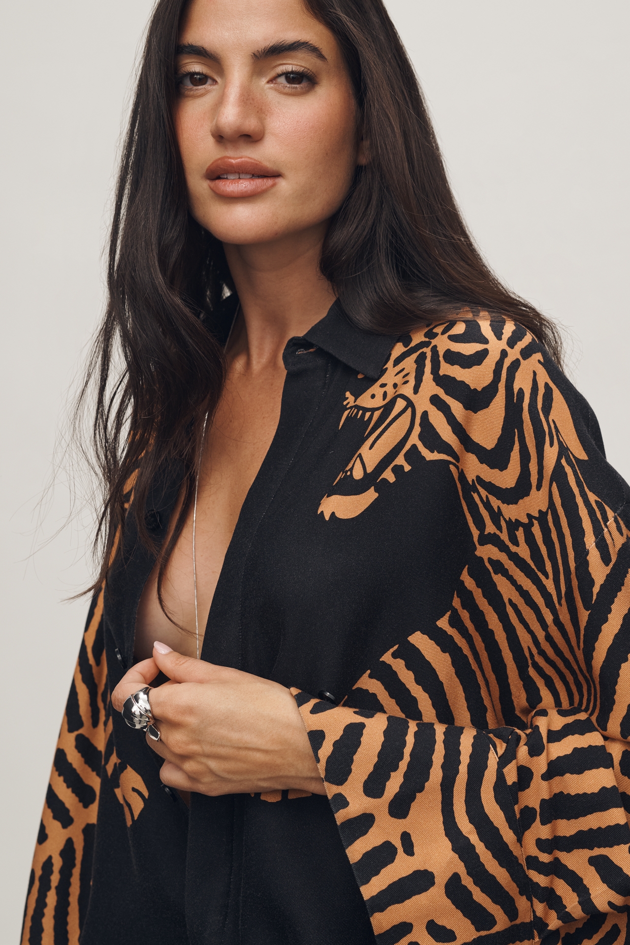 Farm Rio Tiger Buttondown Shirt