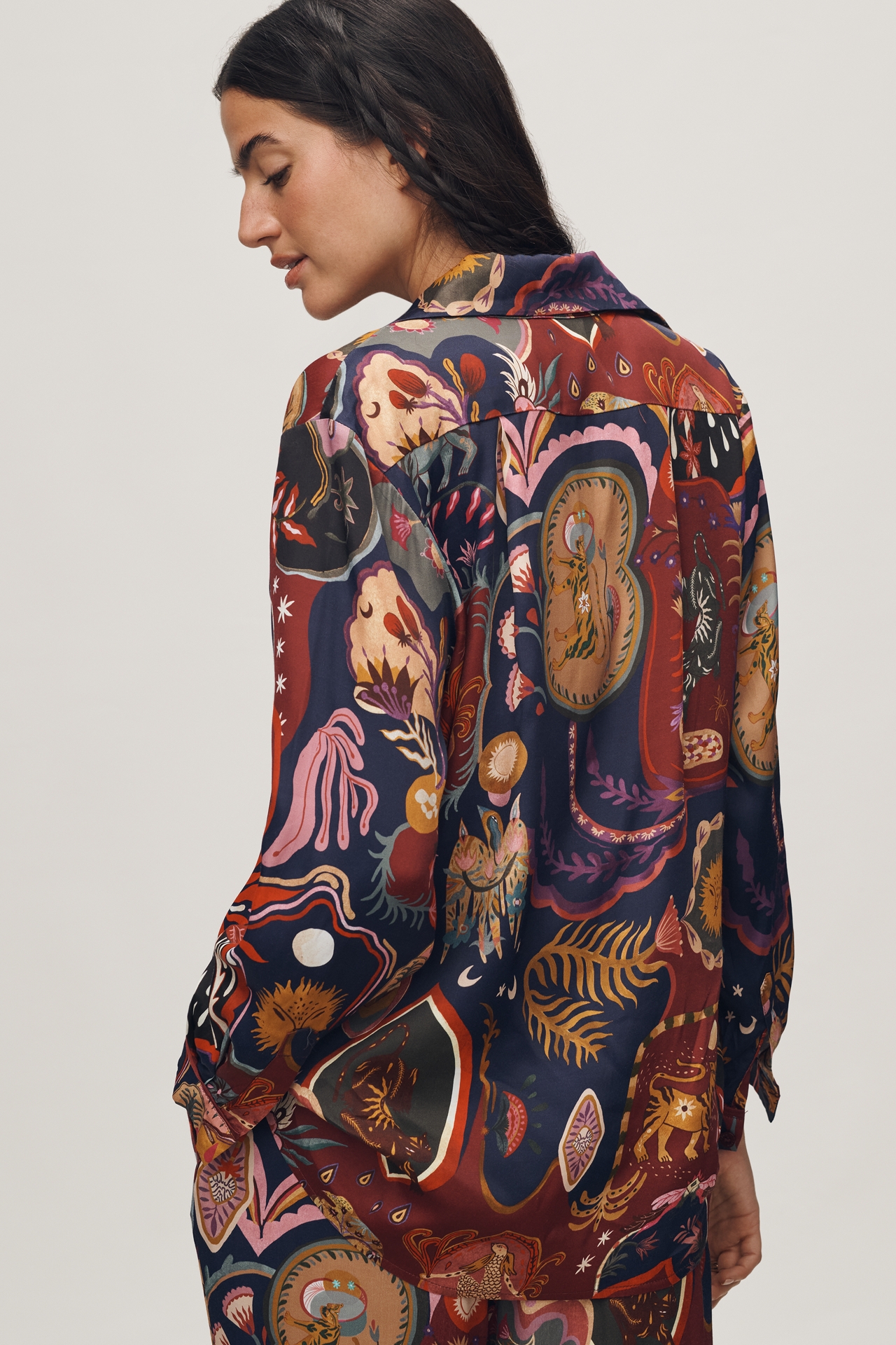 Farm Rio Surreal Long-Sleeve Buttondown Shirt