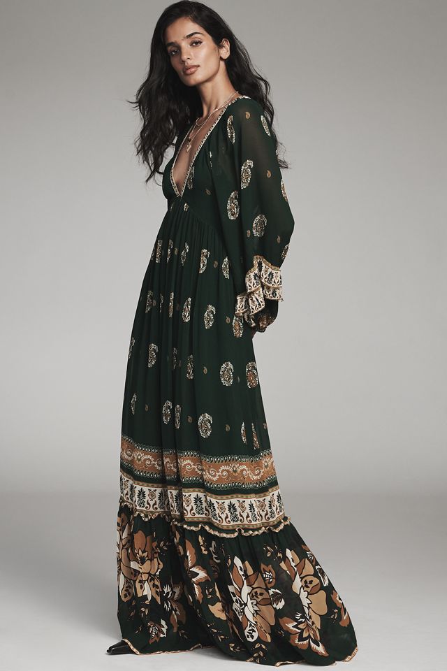 Farm Rio Ayla Long-Sleeve V-Neck Maxi Dress #2