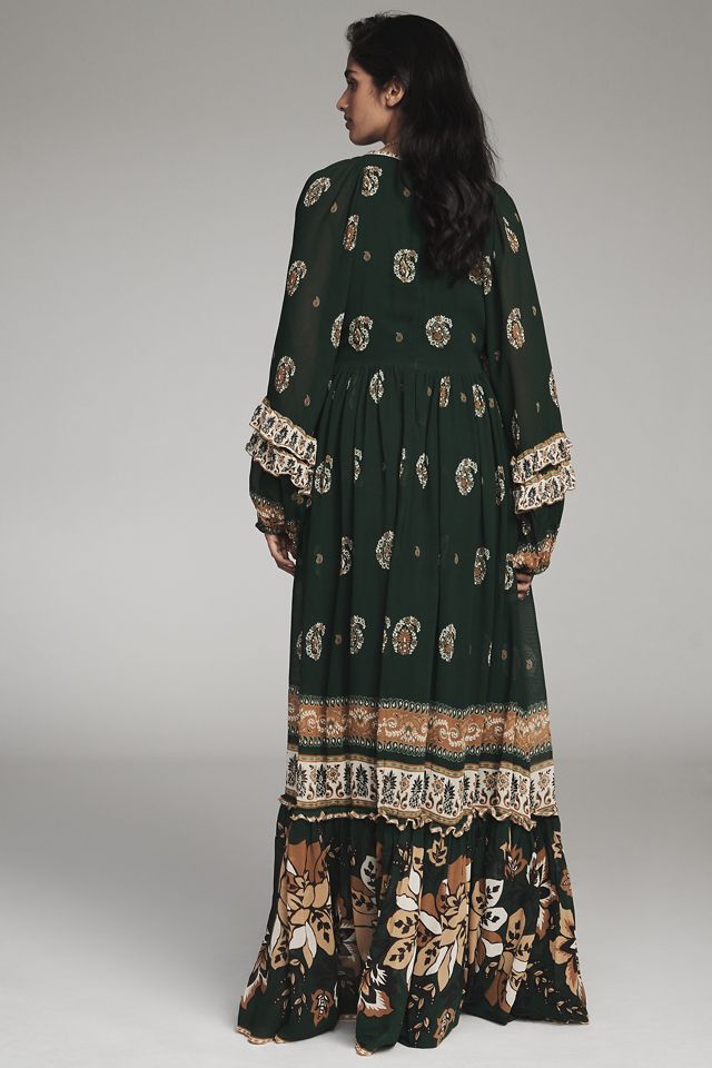 Farm Rio Ayla Long-Sleeve V-Neck Maxi Dress #3