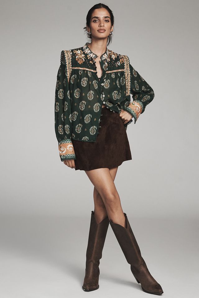 Farm Rio Tayla Buttondown Long-Sleeve Blouse #1