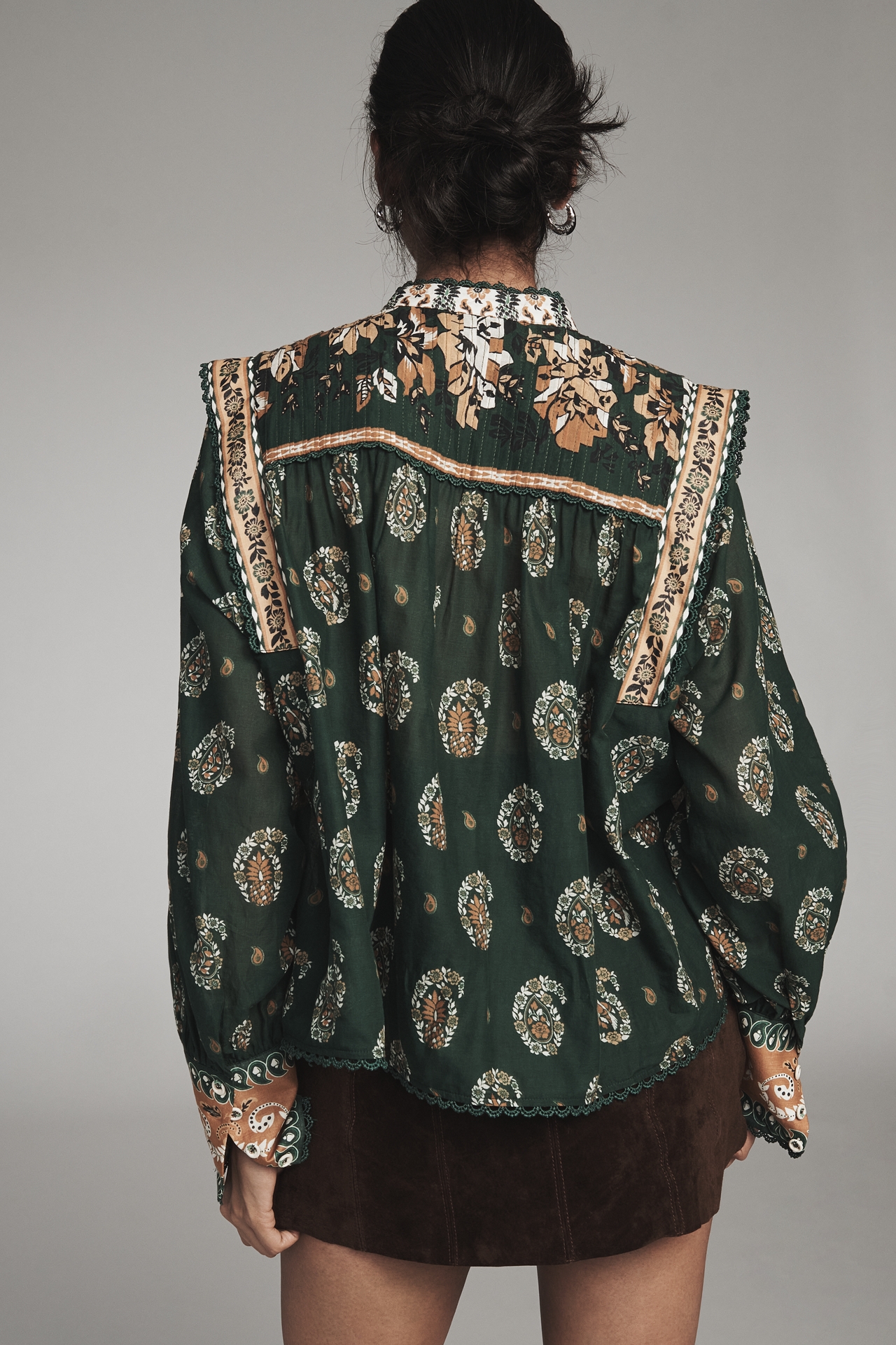 Farm Rio Tayla Buttondown Long-Sleeve Blouse