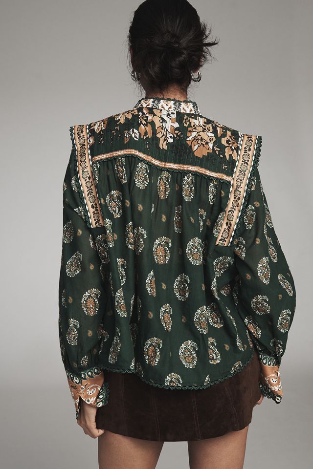 Farm Rio Tayla Buttondown Long-Sleeve Blouse #3