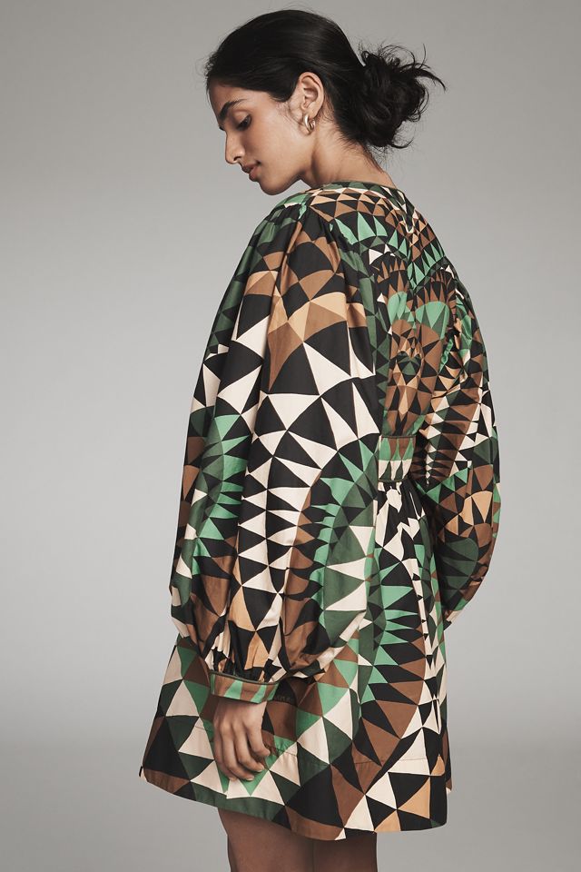 Farm Rio Deco Long-Sleeve Mini Dress #3